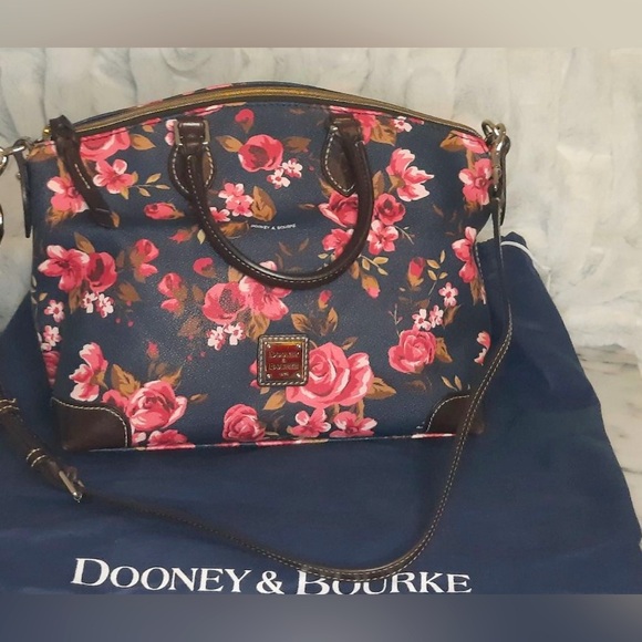 EUC Dooney cabbage rose satchel - Picture 1 of 5